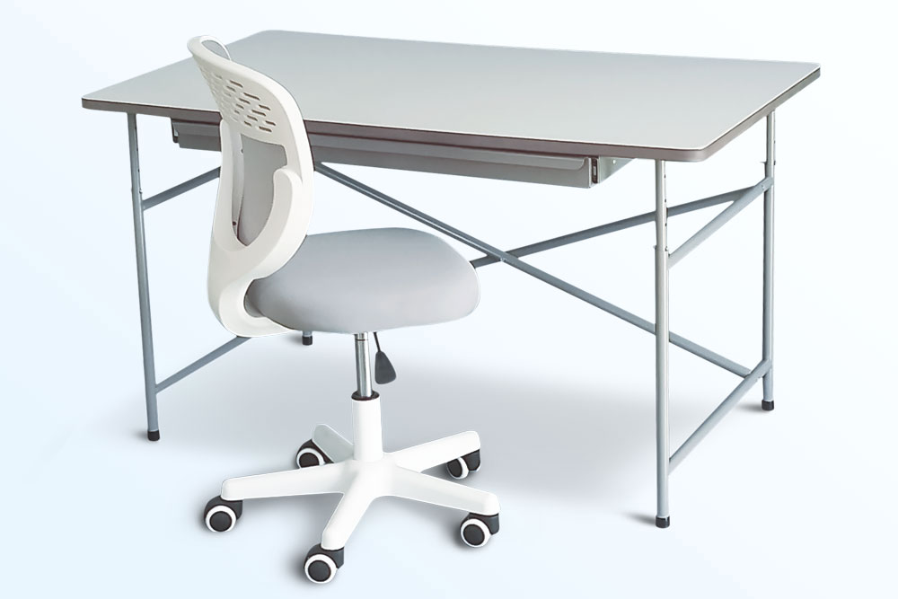 Kinderschreibtisch PREMIUM im Set mit Stuhl TADO / SALTO Kindermöbel München / inspiriert von Eiermann-Tisch / Freisteller