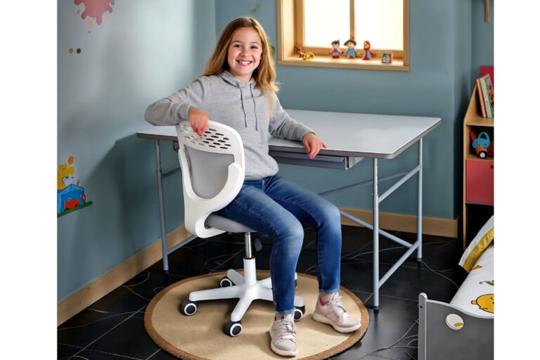 Kinderschreibtisch PREMIUM im Set mit Stuhl TADO / SALTO Kindermöbel München / inspiriert von Eiermann-Tisch / ambiente