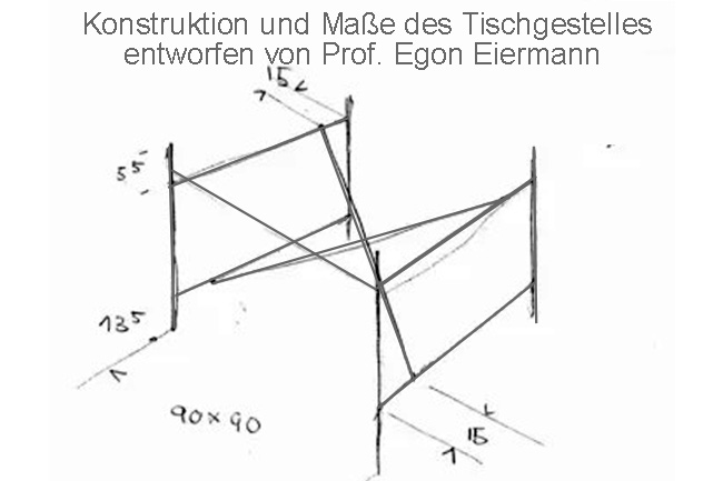 Eiermann-Tischgestell Skizze
